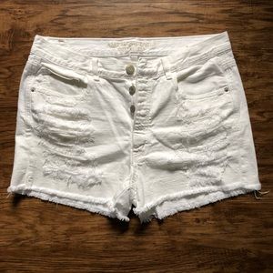 AE White Button Down Shortie